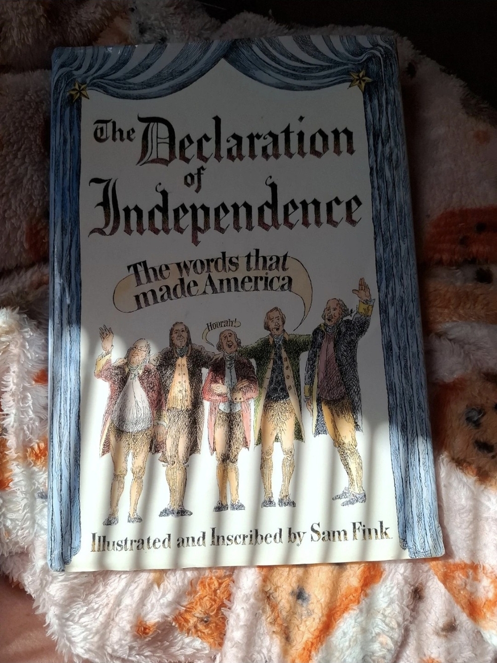 The Declaration of Independence Wall Art Print - White & Blue